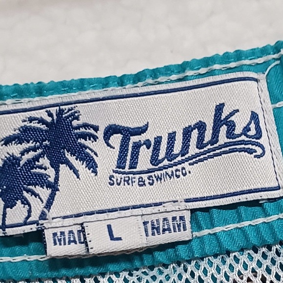 Trunks Surf‎ & Swim Co. Men's Large Turquoise Trunks - Picture 3 of 11